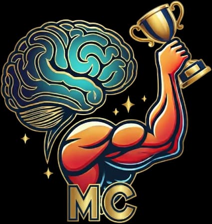 סמל MindCourt - מוח, זרוע וגביע